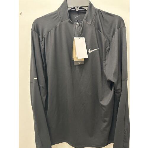 2024-Nike Men`s Size Large Dri-fit Element 1/4-Zip Running Black DD4756-010