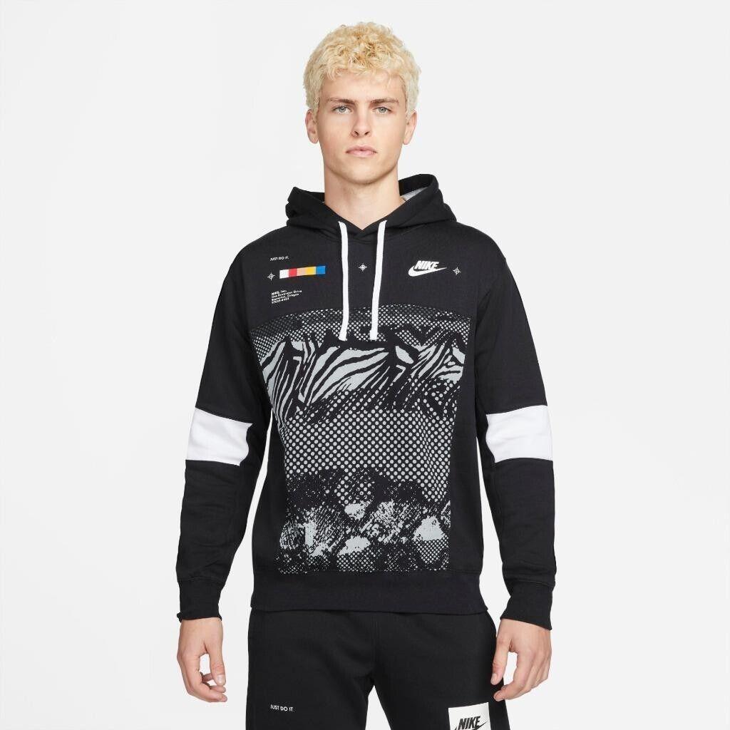 Nike Sportswear Fleece Graphic Pullover Hoodie Black Men`s Size Xx-large