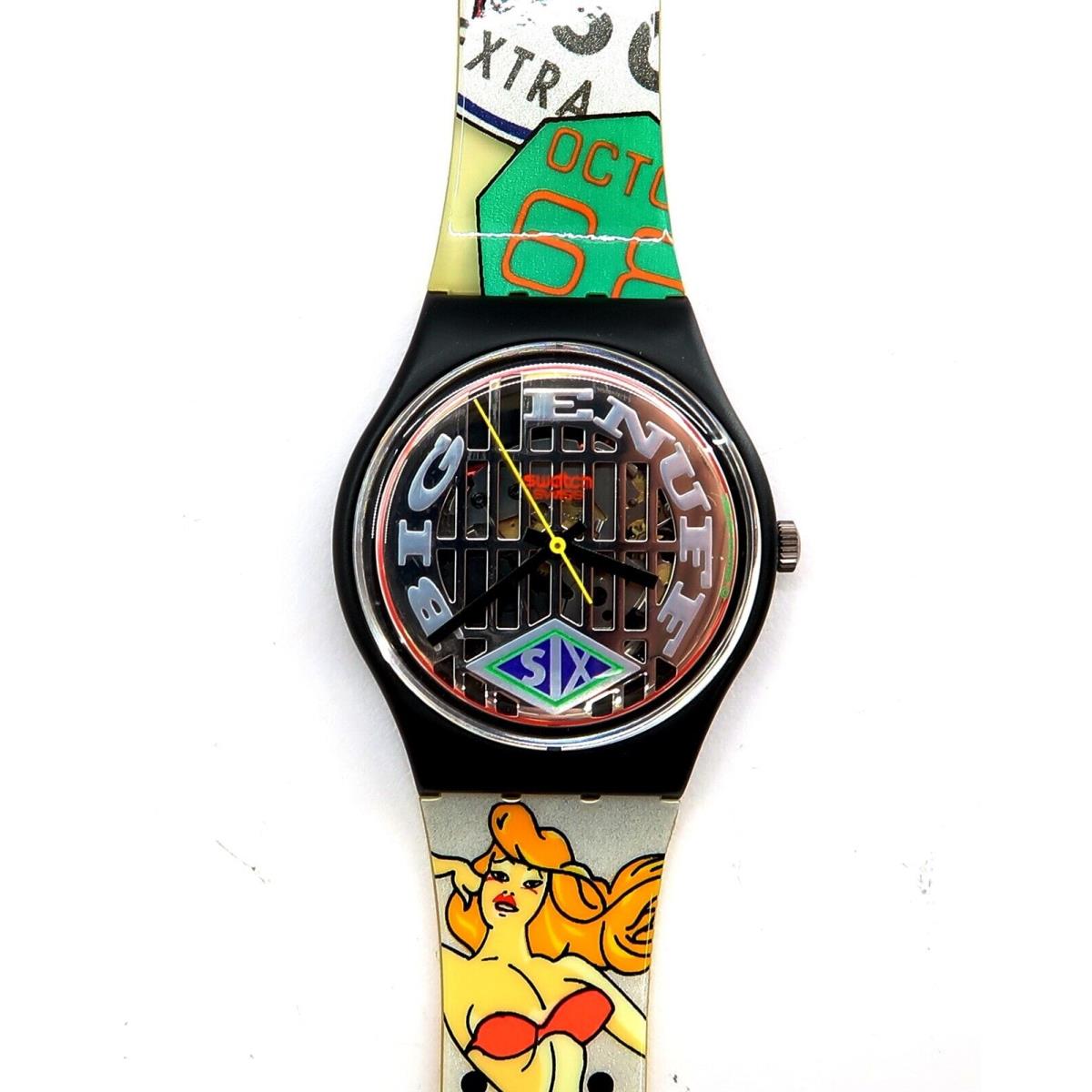 Swatch Watch Big Enuff GB151 with Case and Papers 1993 Nos Gents