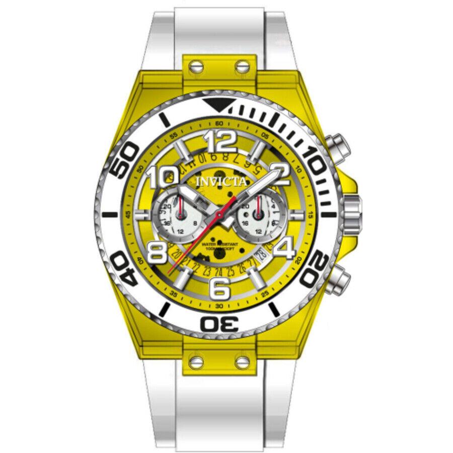 Invicta Speedway Gmt Date Quartz Yellow Dial Men`s Watch 44376