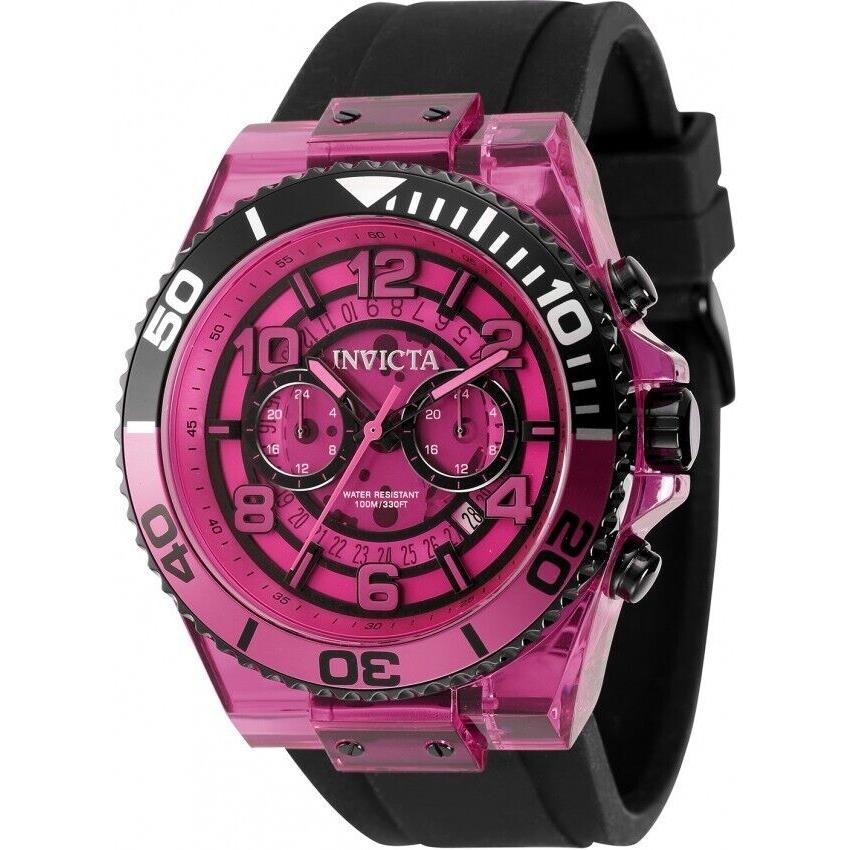 Sport Invicta Speedway Unisex Watch - 48mm Pink Black