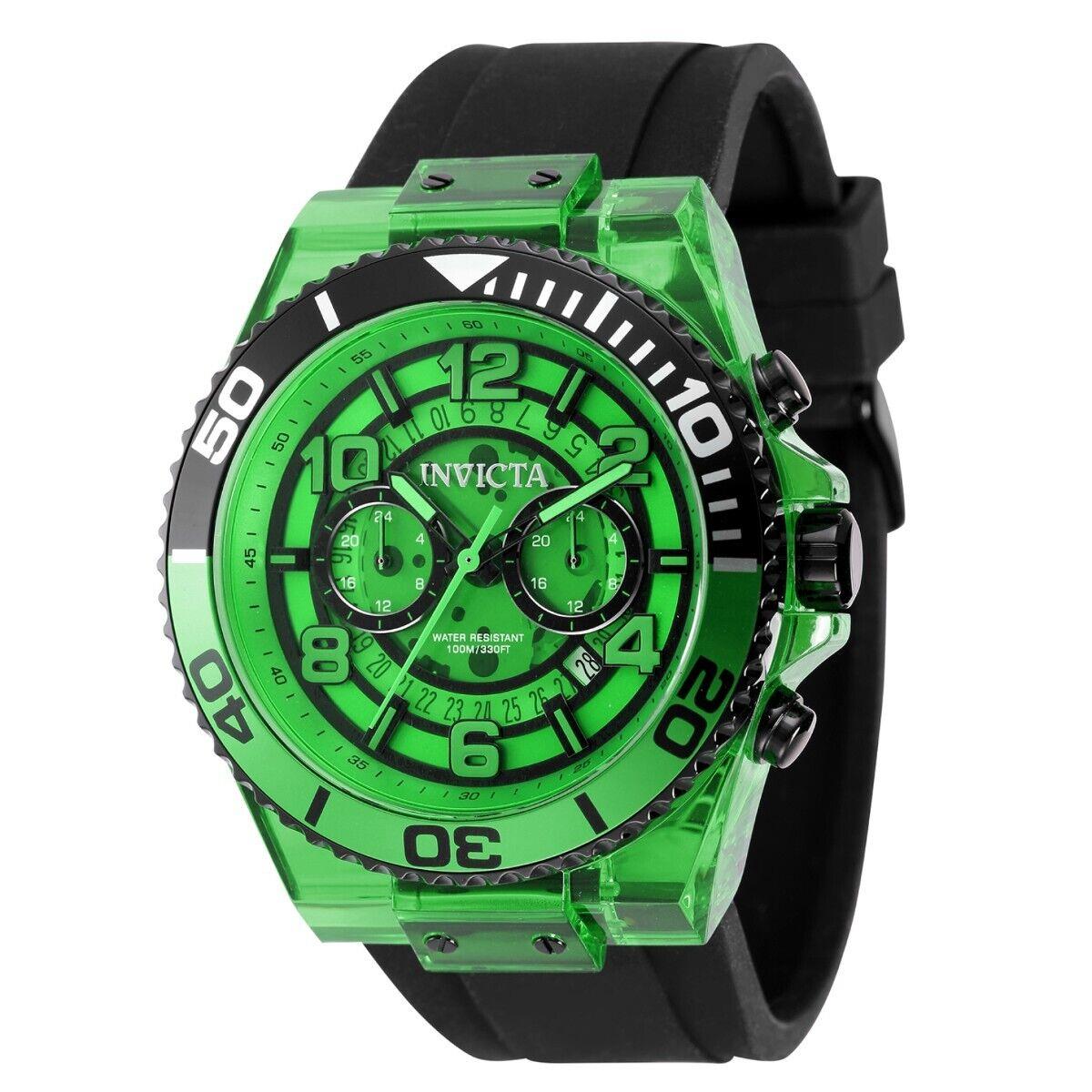 Invicta Men`s 48mm Speedway Quartz Dual Time Tinted Crystal Green Tone Watch