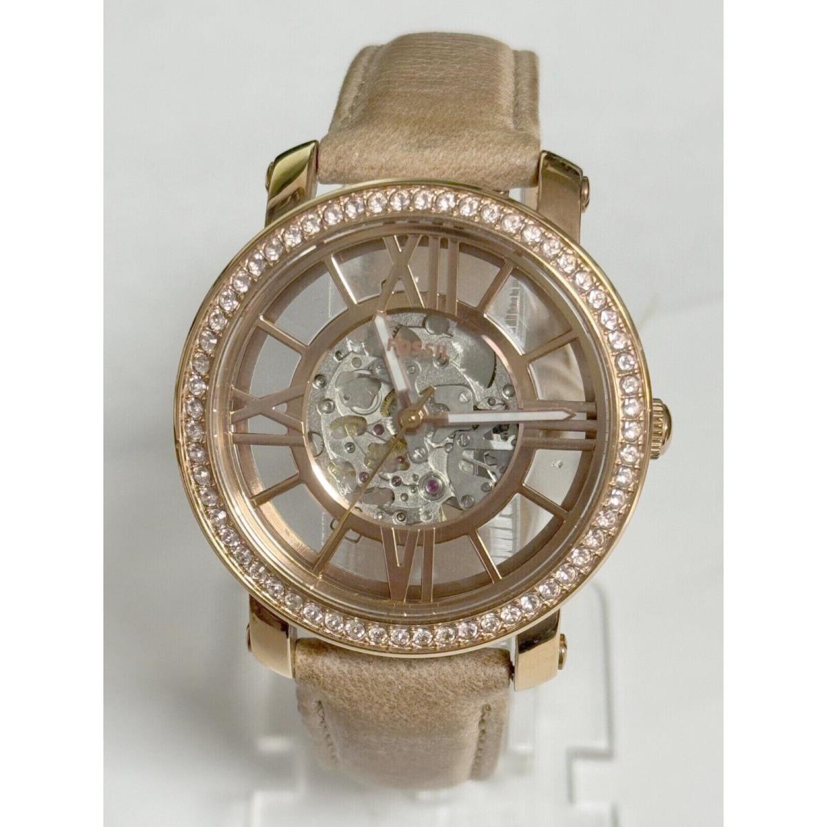 Fossil ME3060 Rose-gold Case Skeleton Dial Ladies Watch