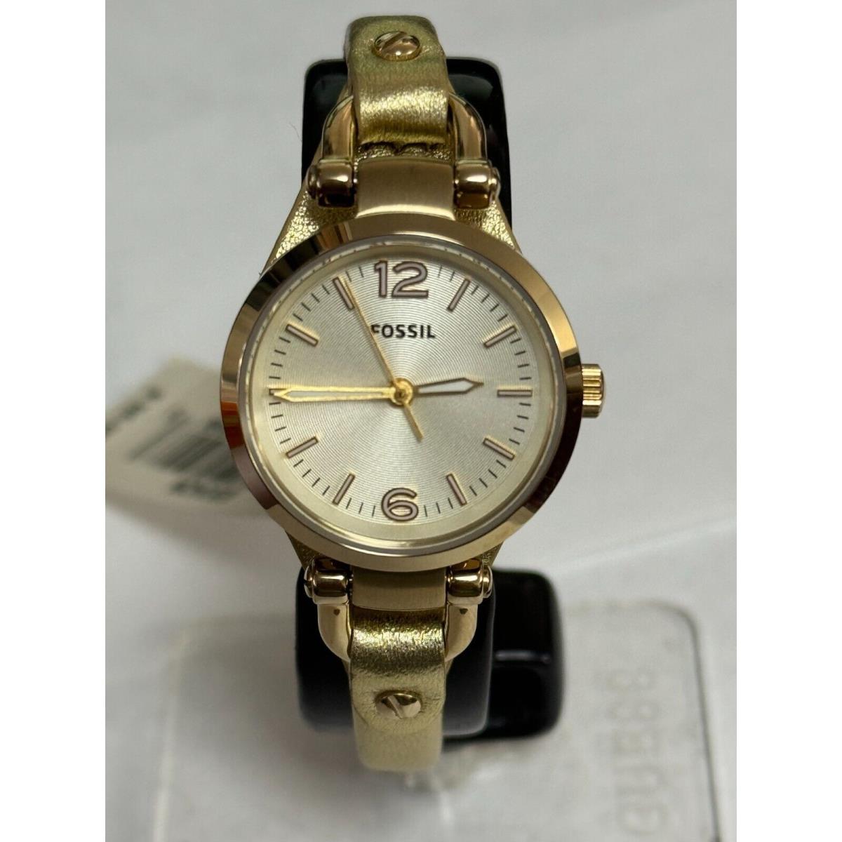 Fossil ES3426 Fossi Georgia Champagne Dial Gold Leather Ladies Watch