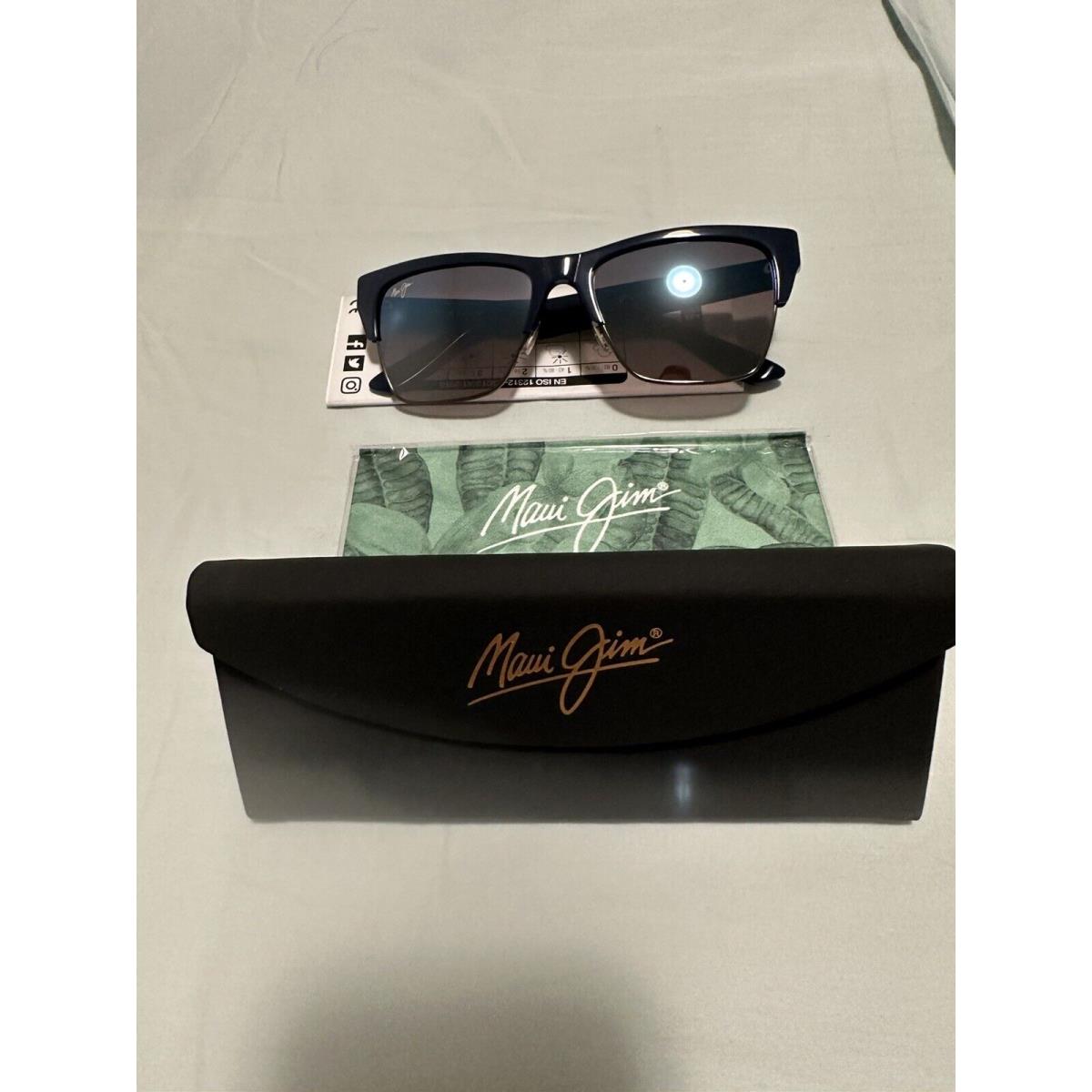 Maui Jim Perico Unisex Polarized Sunglasses DBS853-03 Navy Blue Frame