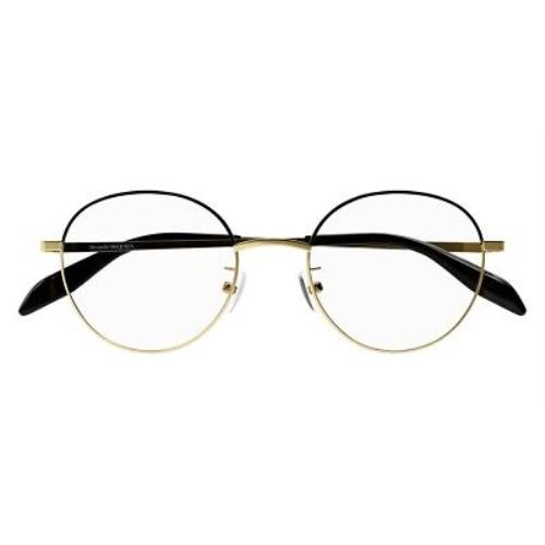 Alexander Mcqueen AM0369O Eyeglasses Unisex Gold Round 53mm