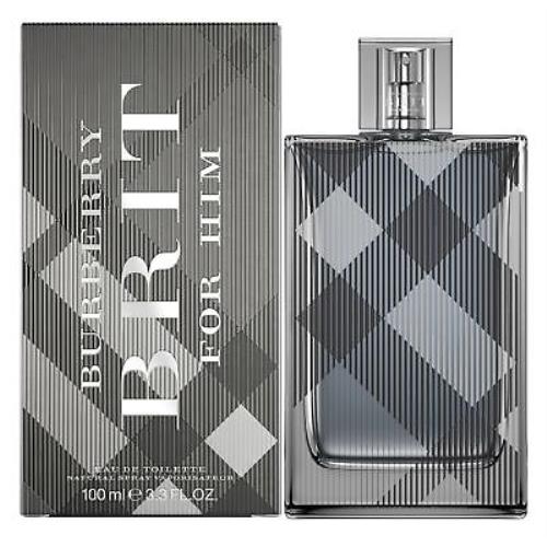 Burberry Brit For Men Cologne Eau De Toilette 3.3 oz 100 ml Edt Spray