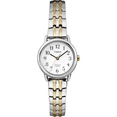 Timex T2P298 Women`s 2-Tone Expansion Band Watch Indiglo 25MM Case