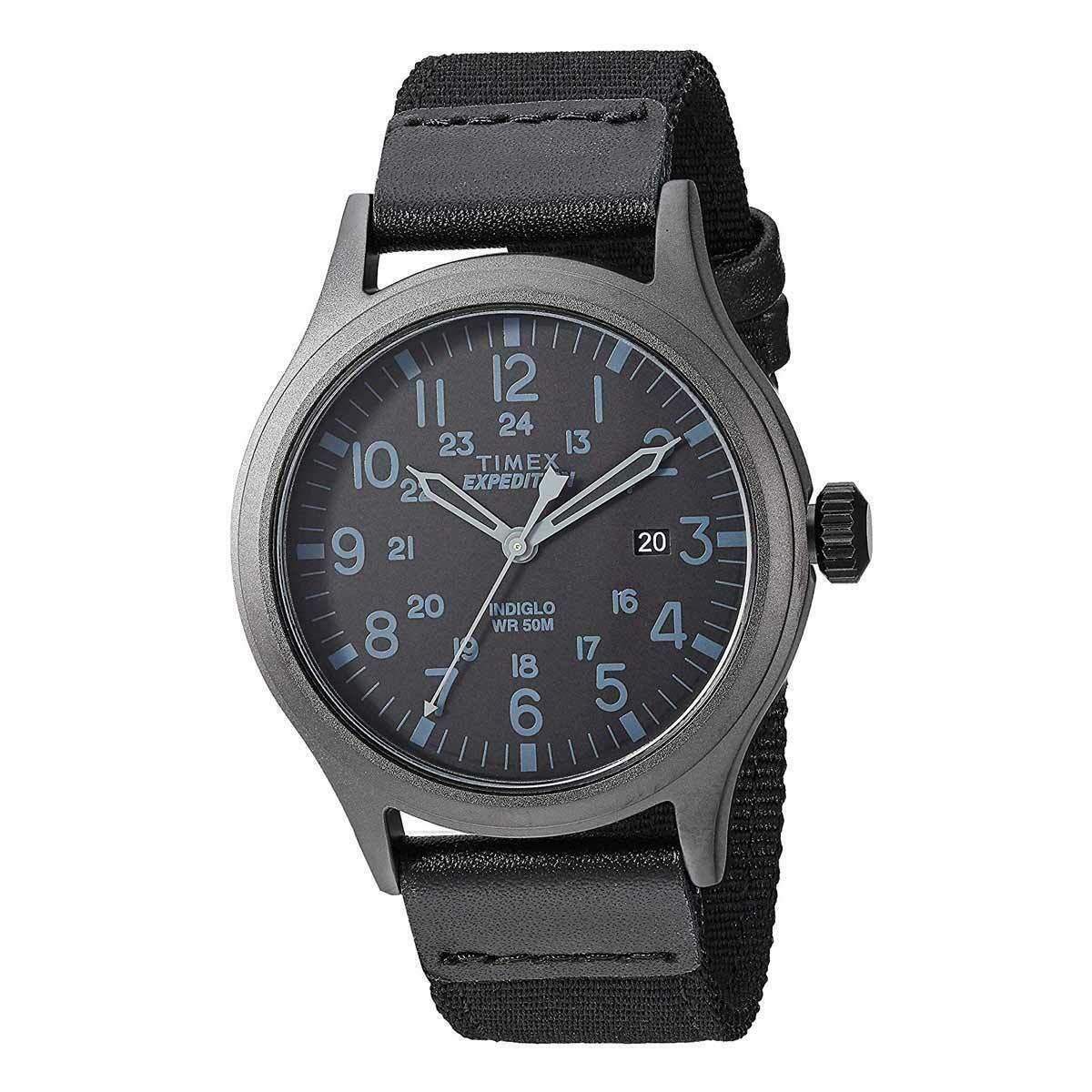 Timex TW4B14200 Men`s Expedition Black Fabric Watch Scout Indiglo Date