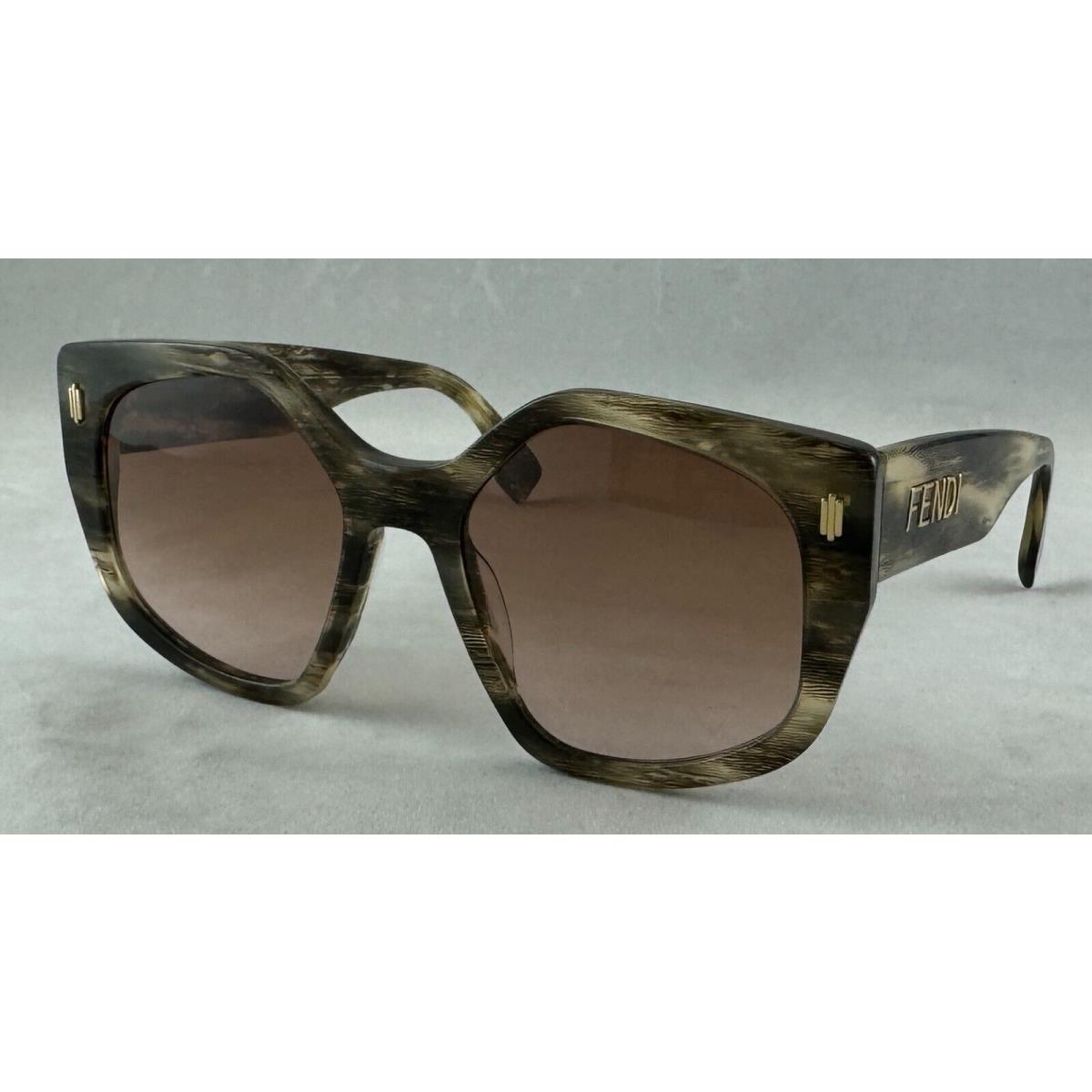 Fendi FE40017I FE 40017I 63S Black Horn Sunglasses 55-19-145