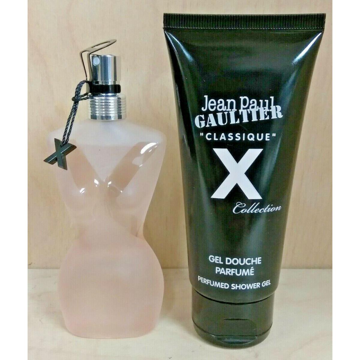 Jean Paul Gaultier Classique X Set 1.7oz Edt sp+3.3oz Sh/gel Rare Collect