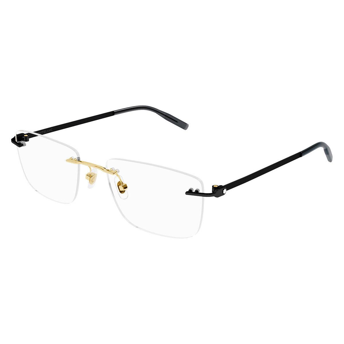 Montblanc MB0281O Eyeglasses Men Gold/black Square 53mm