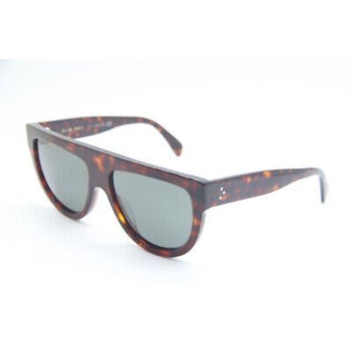 Celine CL4001IN 54R Havana Square Green 58-16-145mm Polarized Unisex Sunglasses