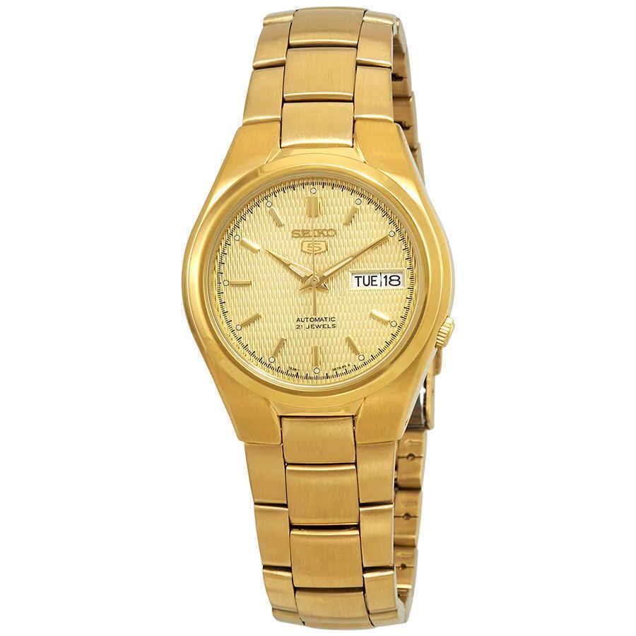 Seiko Series 5 Automatic Gold Dial Men`s Watch SNK610