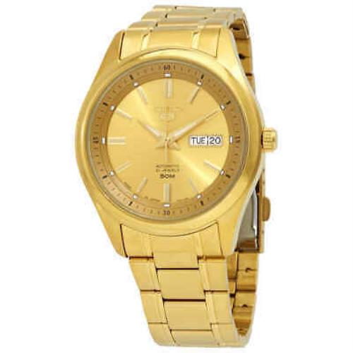 Seiko 5 Automatic Gold Dial Men`s Watch SNKN96J1 - Dial: , Band: Gold, Bezel: Gold