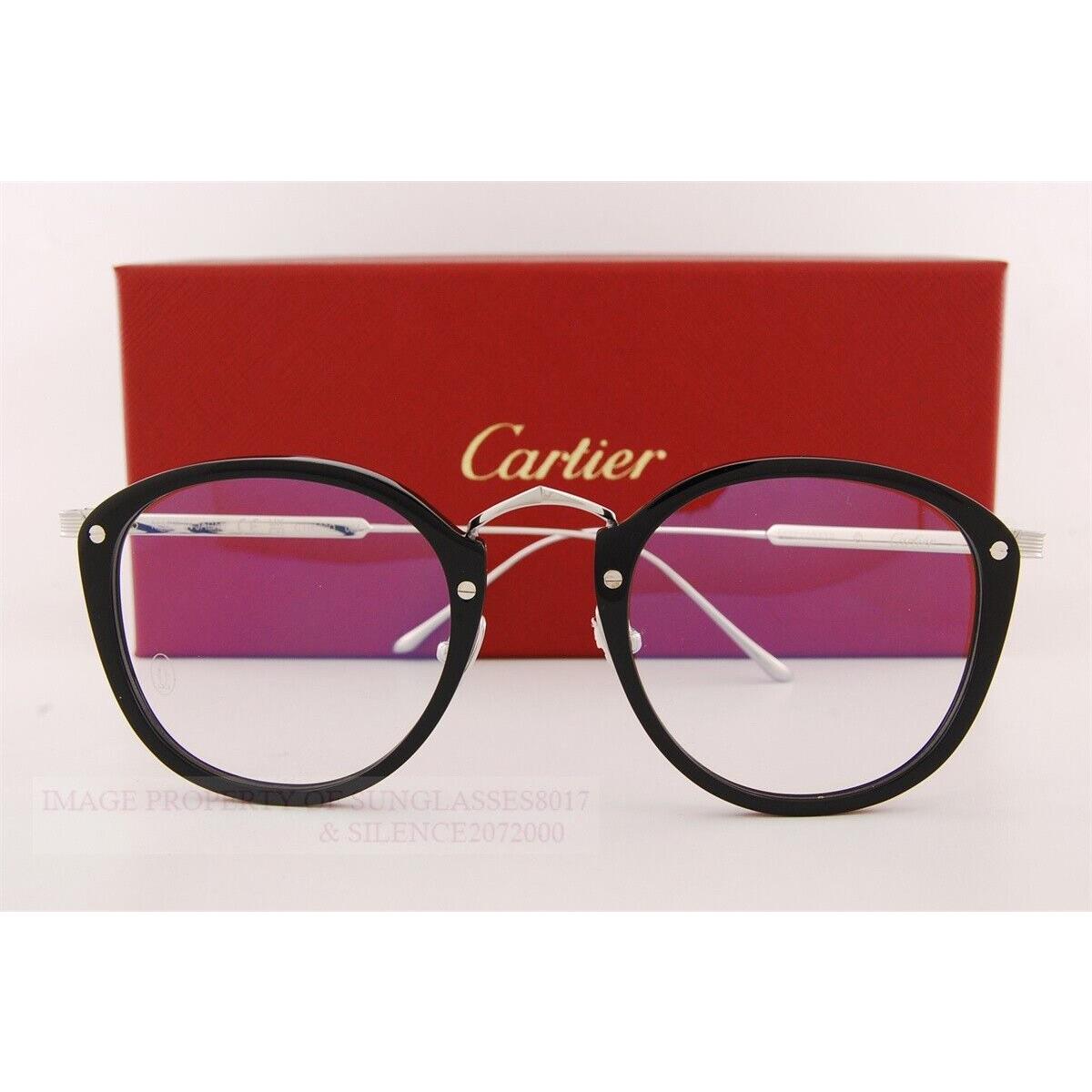 Cartier Eyeglass Frames CT 0020 O 004 Black For Men Women 49mm