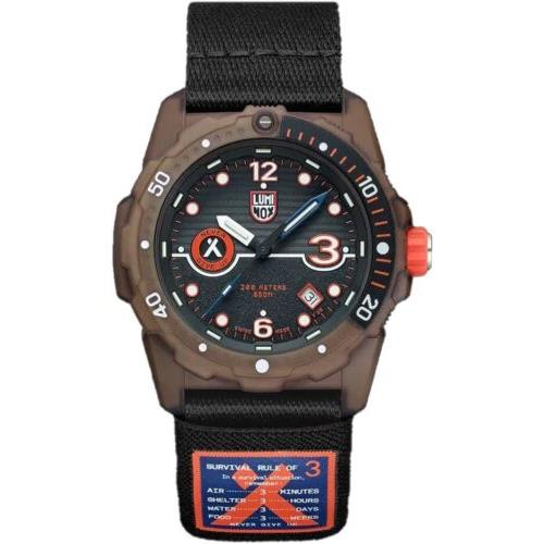 Luminox Bear Grylls Survival Rule Of 3 Sea Series Black Strap Watch 42mm