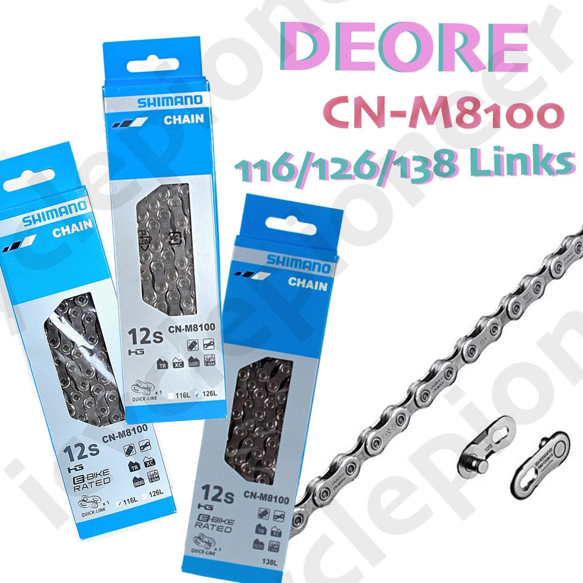Shimano Deore XT CN-M8100 12 Spd Chain with Quick-link 116L/126L/138L