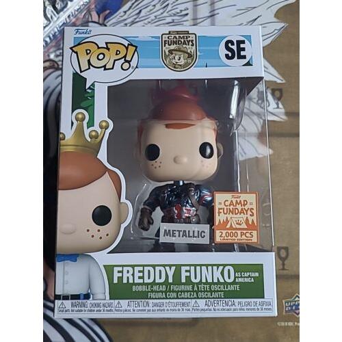 Funko Pop Camp Fundays Freddy Funko as Captain America Metallic - LE 2000 Sdcc