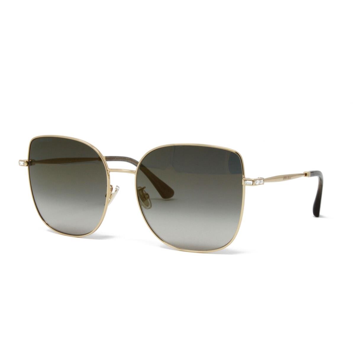 Jimmy Choo Sunglasses Women`s Square Fanny/g/sk J5G Gold 59mm Grey Lens