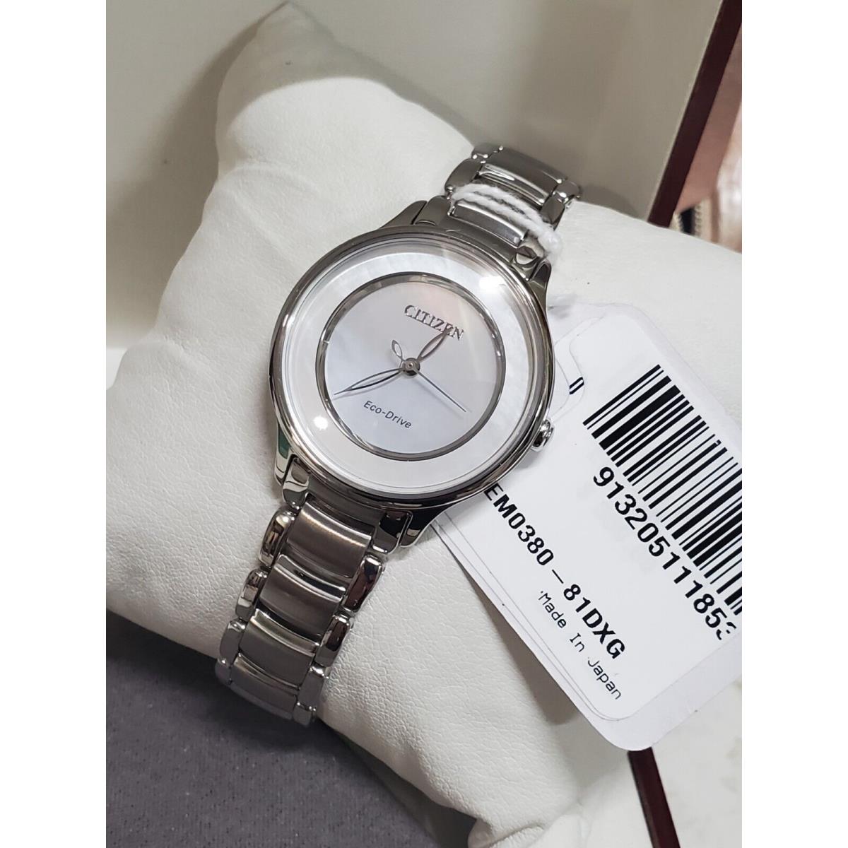 Citizen Caliber Eco-drive Women`s Circle of Time Silver Watch 30MM EM0380-81D