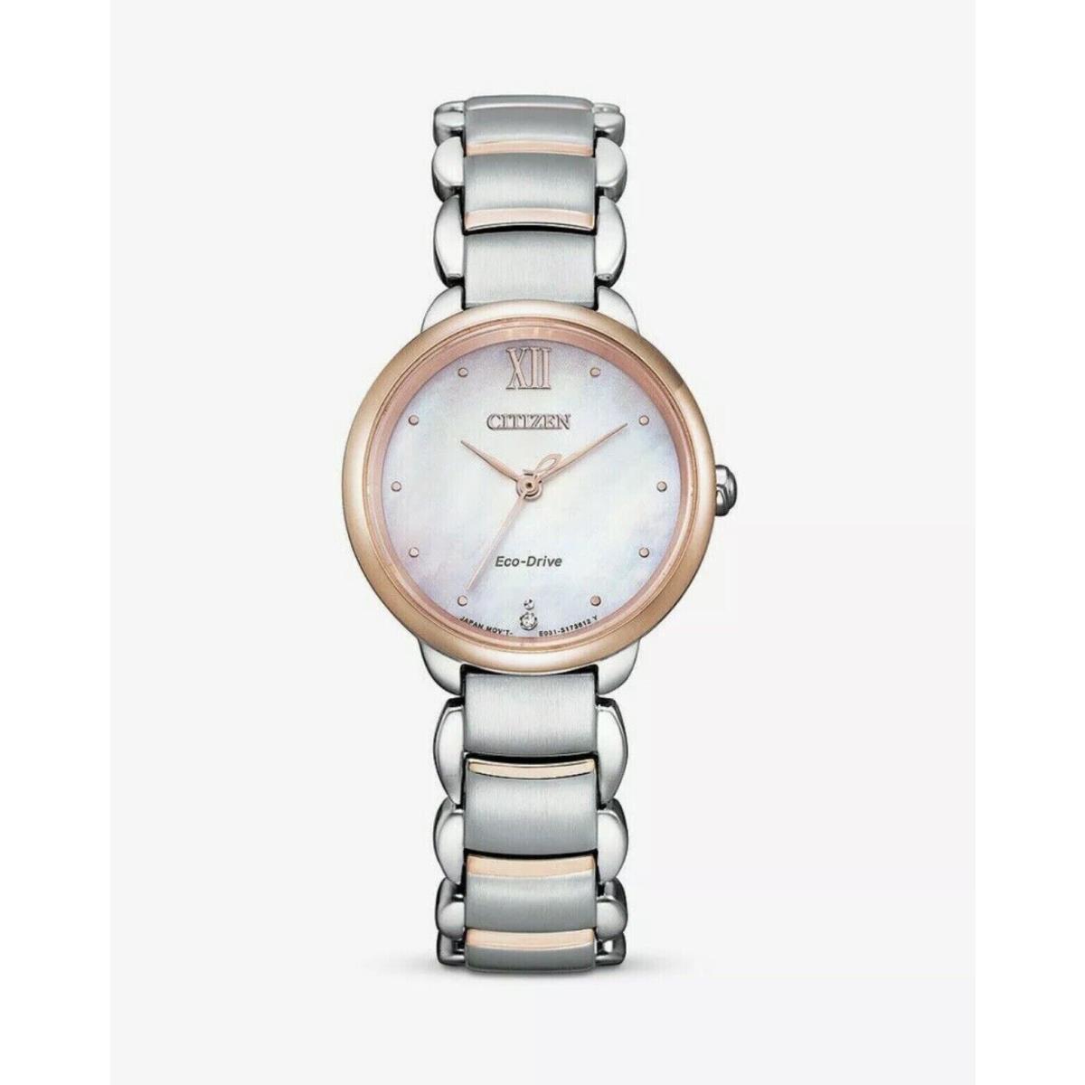 Citizen EM0926-55Y Eco-drive Diamond Mother of Pearl Dial Women`s Watch