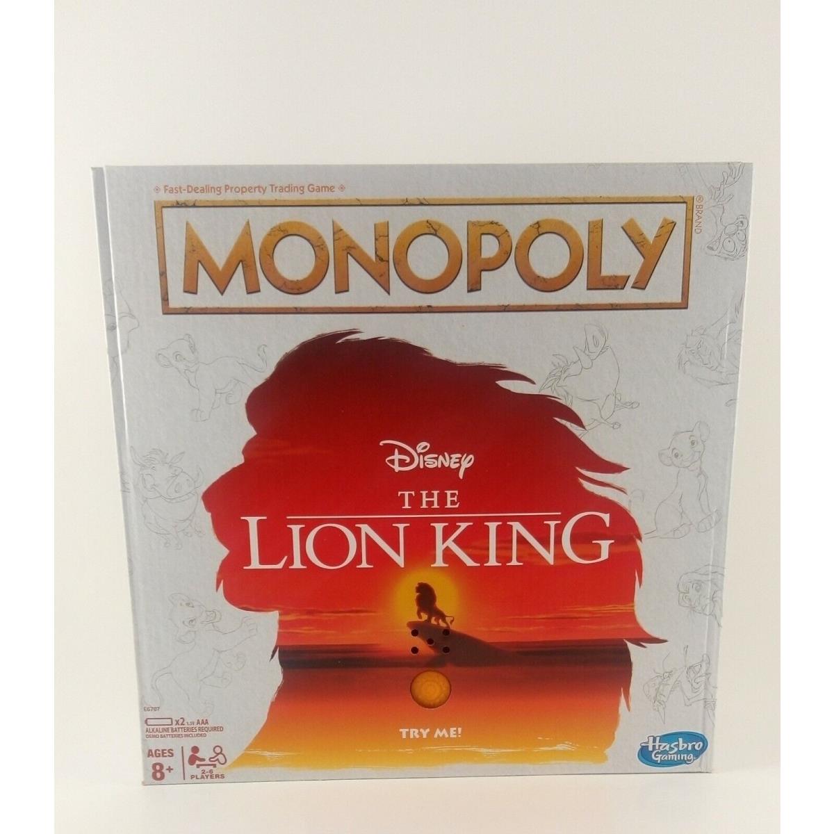 Disney The Lion King Edition Monopoly Family Board Game