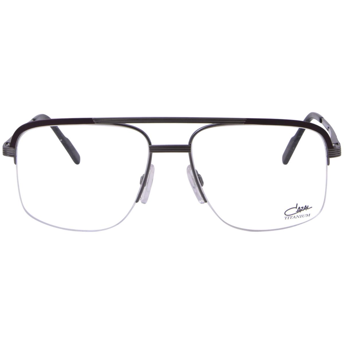 Cazal 7095 003 Titanium Eyeglasses Mens Gunmetal/blue Semi Rim Square Shape 57mm