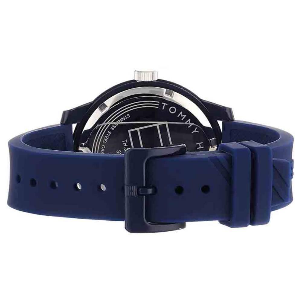 Tommy Hilfiger 1791482 Men`s Blue Display Quartz Blue Silicone Band Watch 44mm