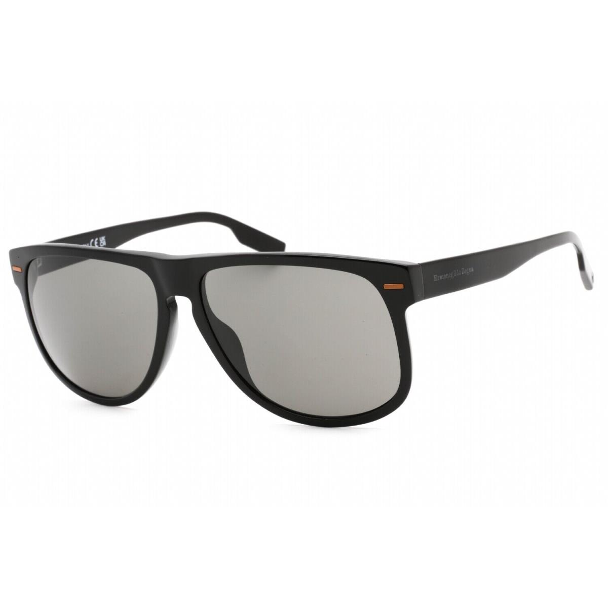 Ermenegildo Zegna Men`s Black Oversize Pilot Sunglasses - EZ0201 01A 60 - Italy