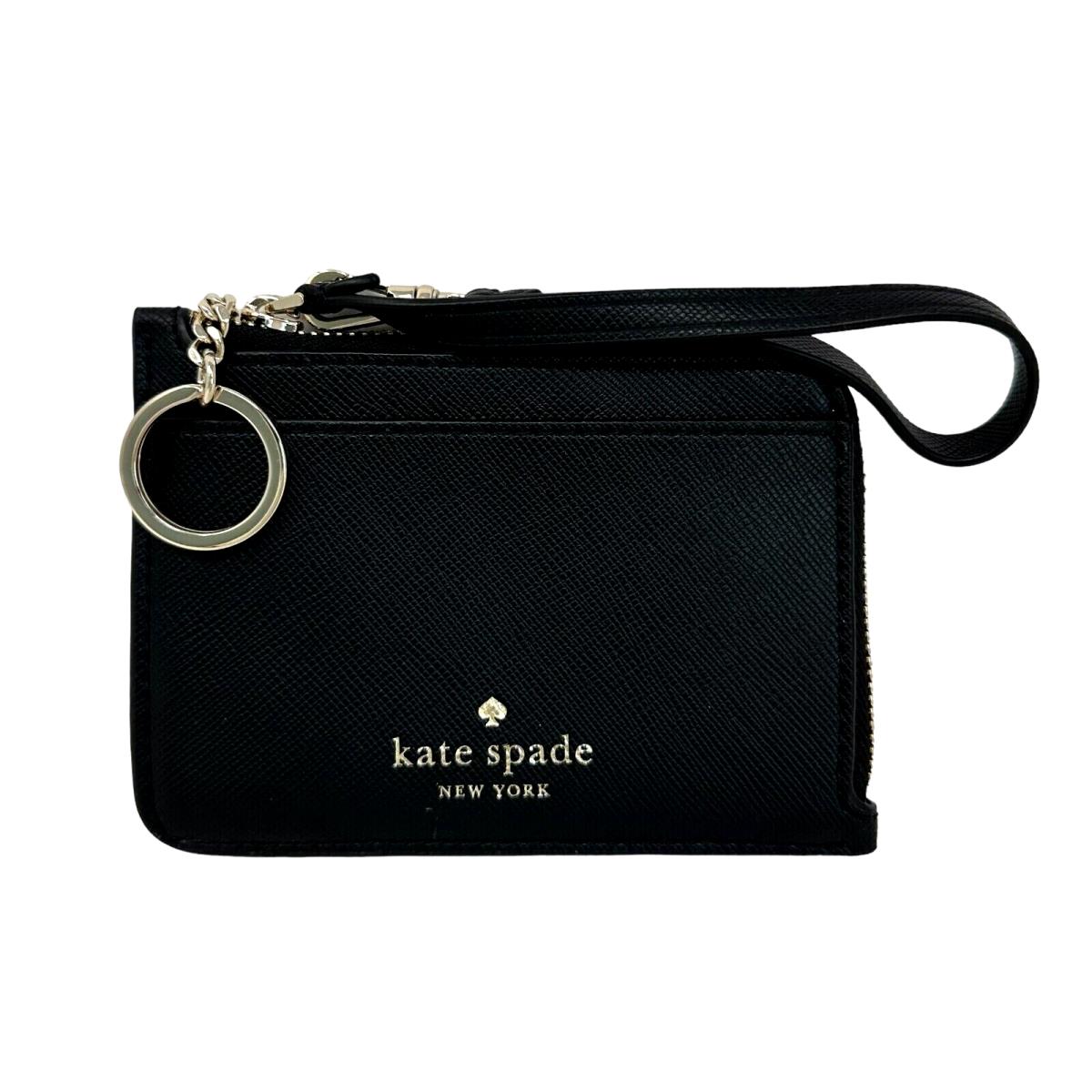 Kate Spade Schuyler Small Card Holder Black Wristlet Wallet Key Ring KE701