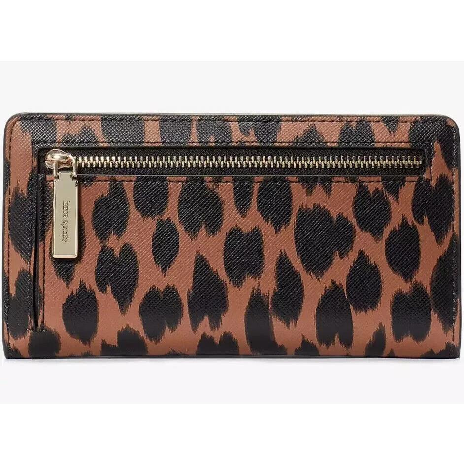 Kate Spade Schuyler Large Slim Bifold Leopard Wallet KE814 Leopardo 1