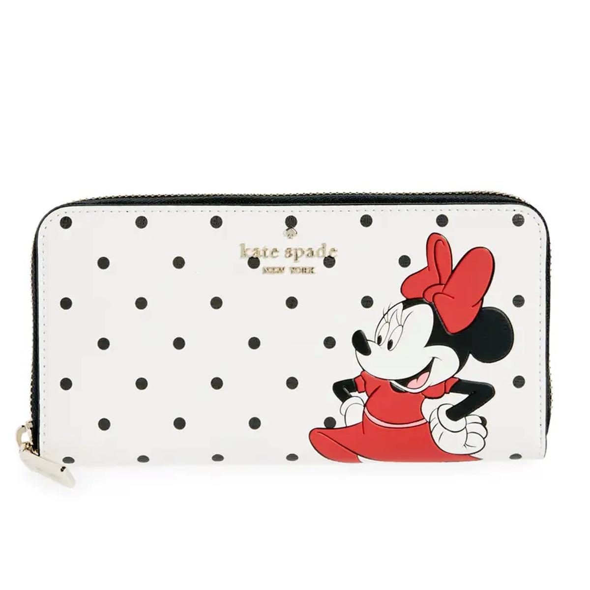 New Kate Spade Disney X Minnie Mouse Large Continental Polka Dot Wallet