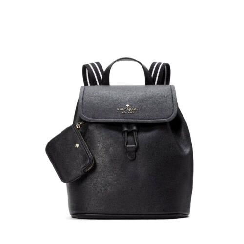 Kate Spade New York Rosie Flap Backpack Black Pebbled Leather