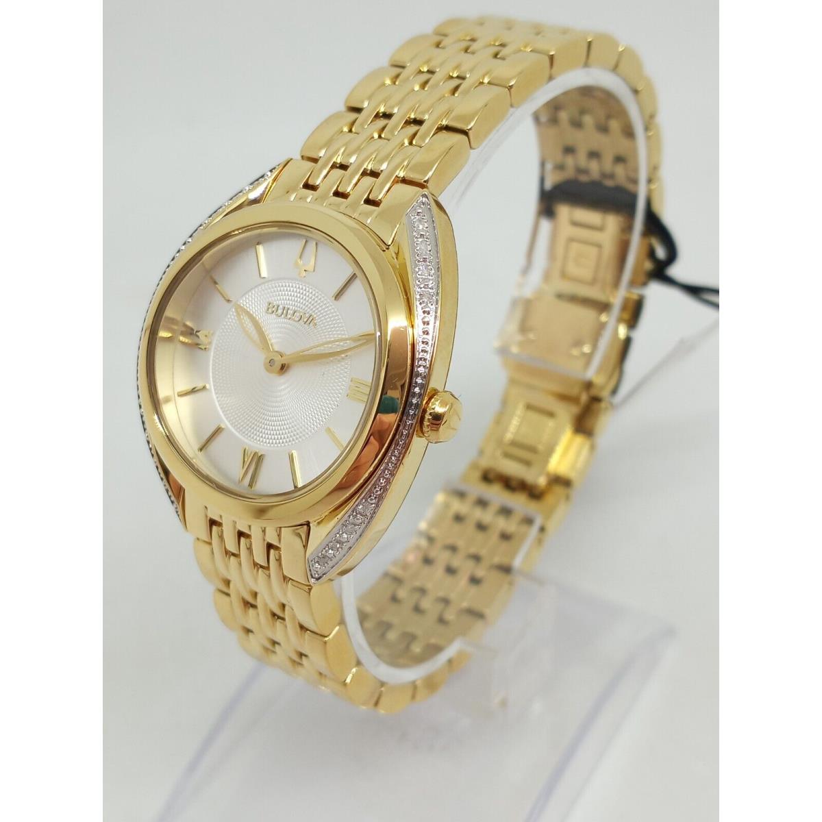 Bulova 98R298 Women`s 30mm Classic Diamond Gold S/steel Quartz Watch