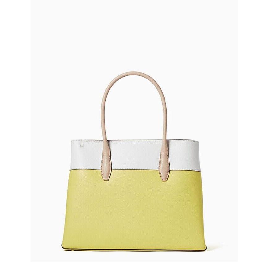 Kate Spade Eva Medium Top Zip Satchel Handbag Tote Limelight Yellow