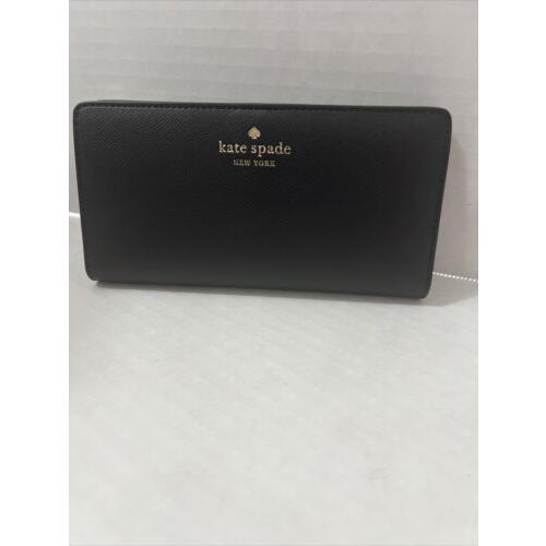 Kate Spade Black Dana Wallet Credit Card Holder and Packaging