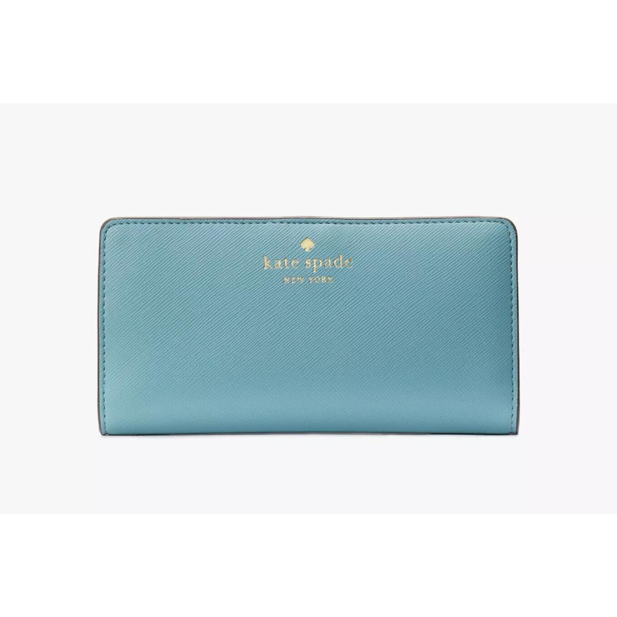 Kate Spade Schuyler Large Slim Bifold Wallet Smoky Blue