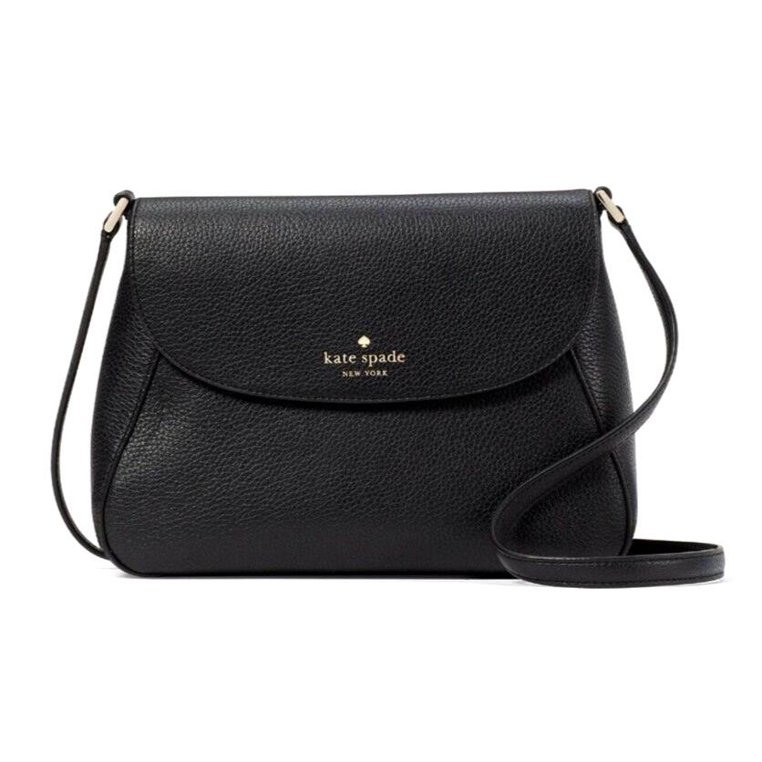 New Kate Spade Monica Flap Crossbody Leather Black with Dust Bag