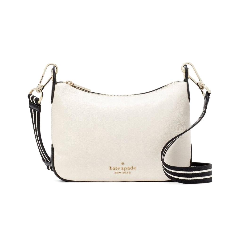 New Kate Spade Rosie Small Crossbody Pebbled Leather Black Parchment Multi - Handle/Strap: Pink, Hardware: Pink, Lining: Pink