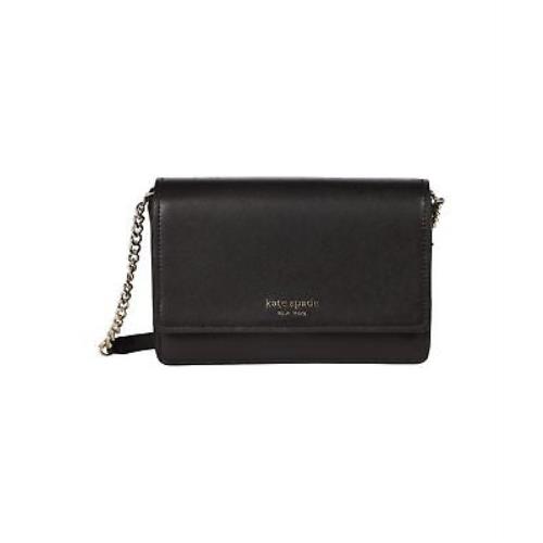 Kate Spade New York Spencer Saffiano Leather Flap Chain Wallet Black One Size