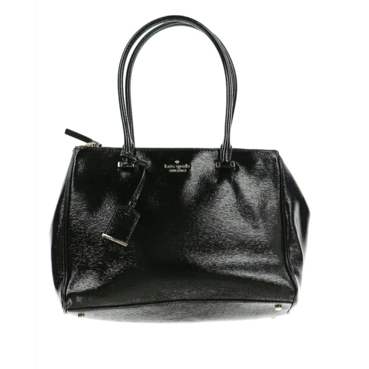 Kate Spade New York 243440 Womens Patent Leather Satchel Black Size 13x9.25x4