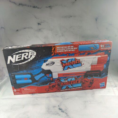 Nerf Mega XL Double Crusher Pump Action Double Barrel Whistle Darts x4 Rare