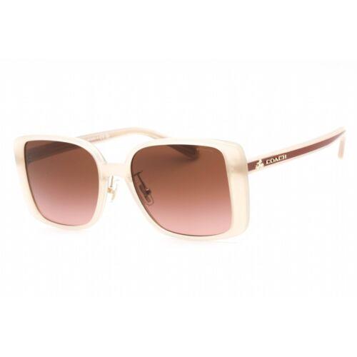 Coach Women`s Sunglasses Rectangular Brown Peach Gradient Lens 0HC8375 57475M