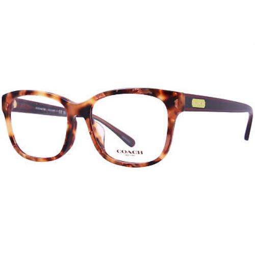 Coach HC6197F 5711 Eyeglasses Women`s Pearlescent Amber Tortoise Full Rim 55mm