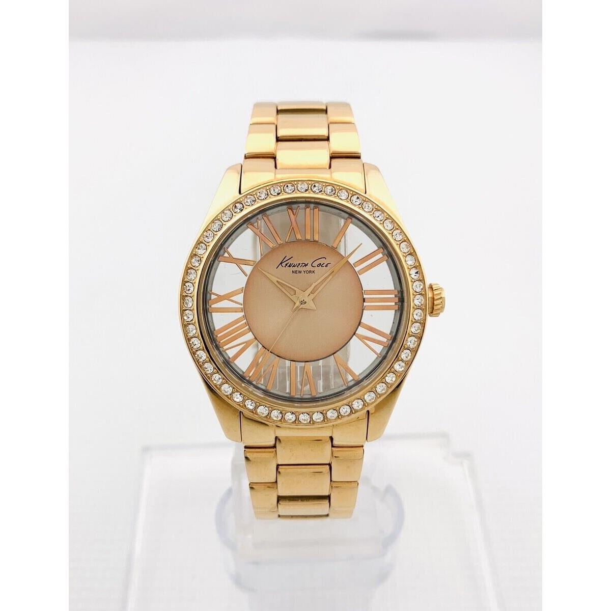 Kenneth Cole KC4852 Rose Gold Stones Crystal Transparency Ladies Watch