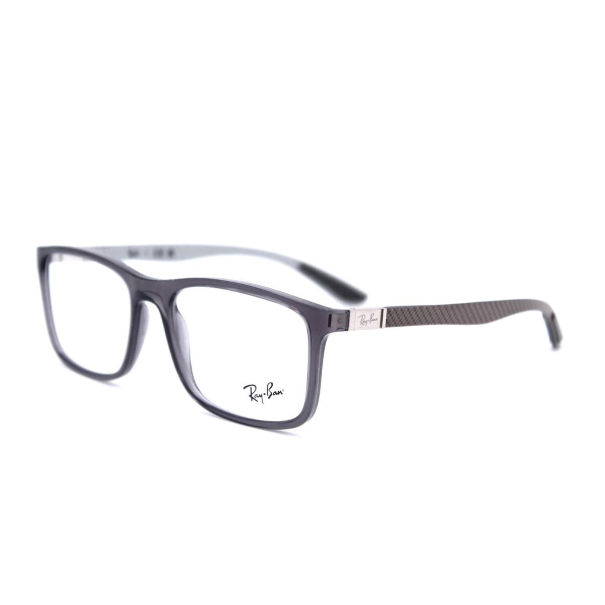 Ray-ban Eyeglasses Tech Series RB 8908 8061 55-18 Grey Frames W/carbon Fiber - Frame: Transparent Grey & Carbon Fiber, Lens: