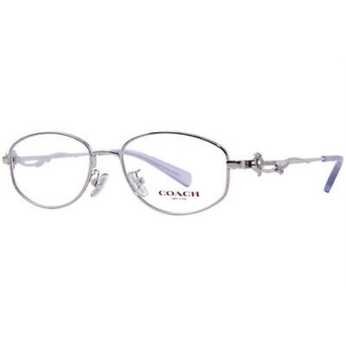 Coach HC5145B 9001 Eyeglasses Women`s Shiny Silver Full Rim Oval Shape 51mm