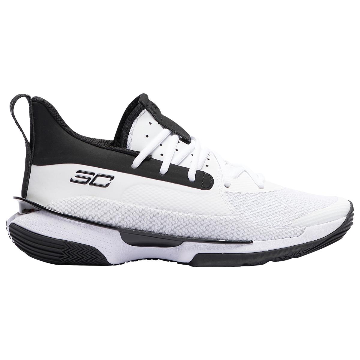 Under Armour Men`s Team Curry 7 Basketball Shoes White/Black