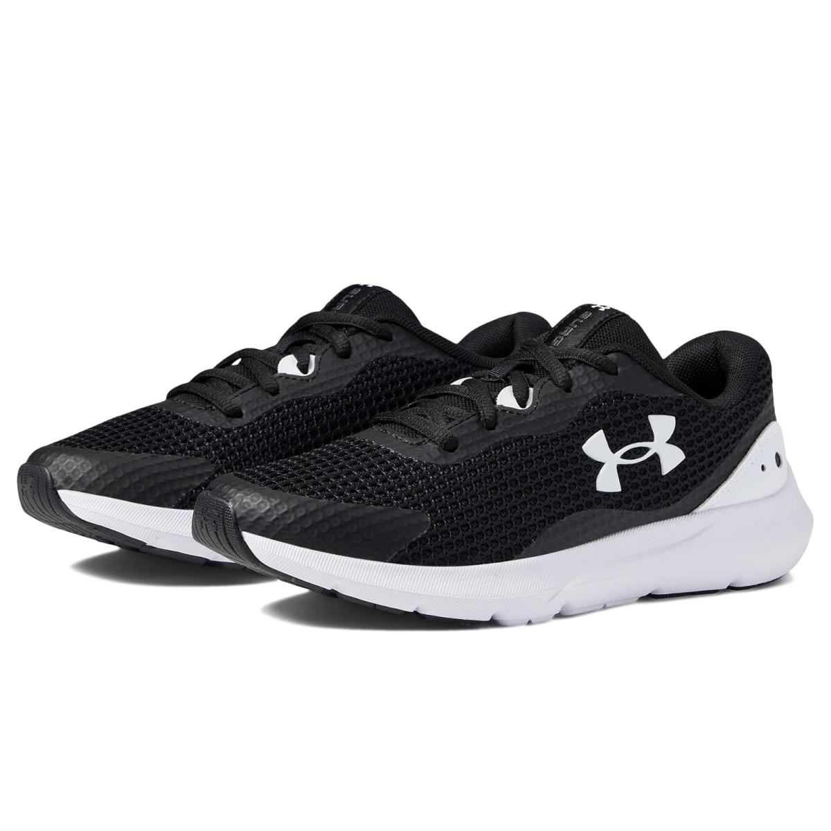 Woman`s Sneakers Athletic Shoes Under Armour Surge 3 Black/White/White